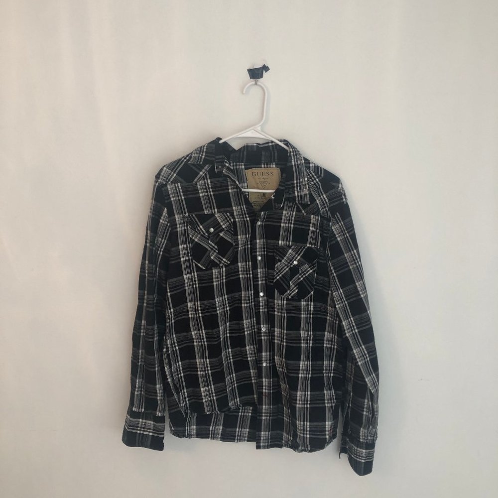 Guess Mens Casual Button Down L/S M